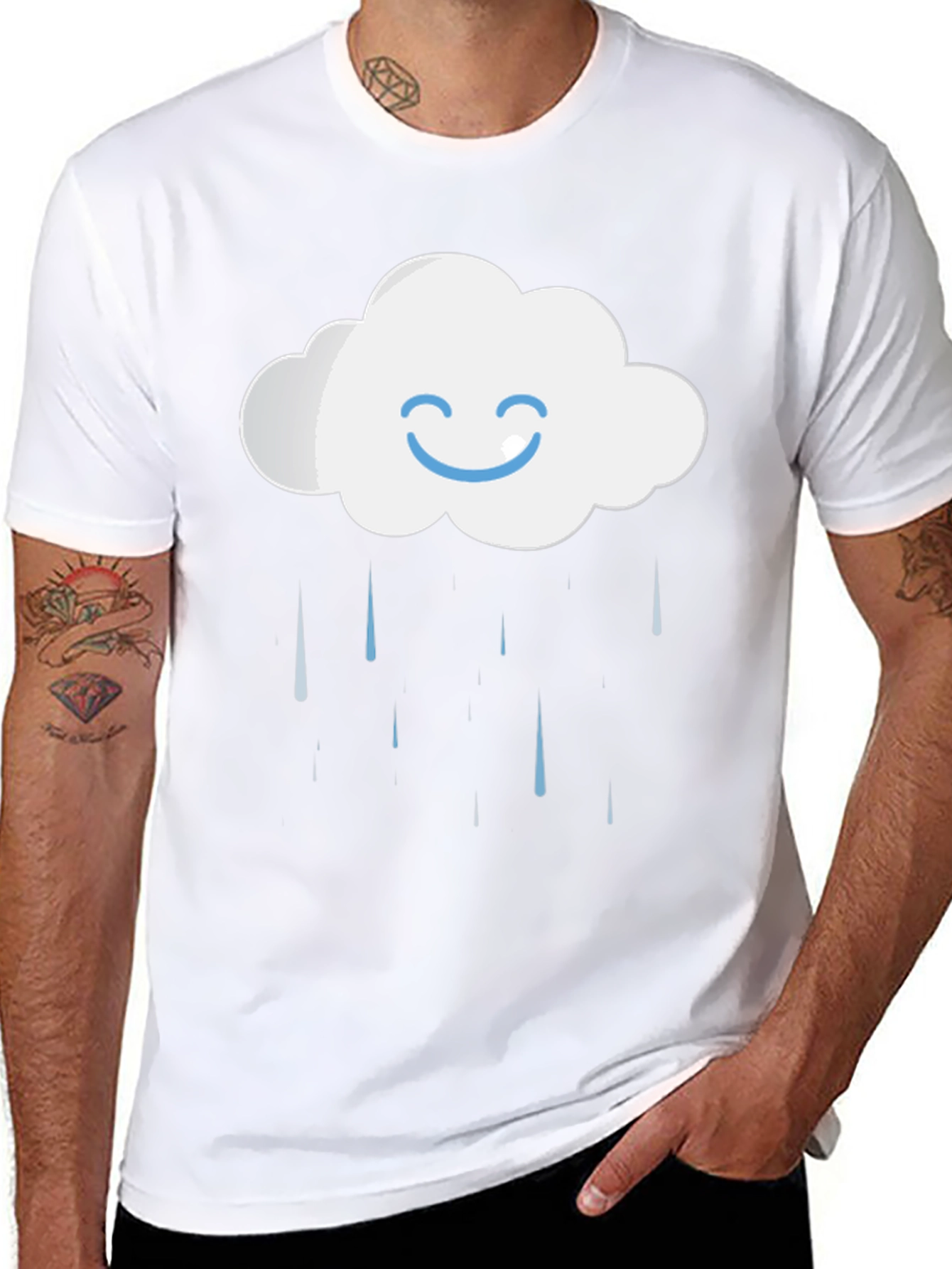 Rainy Cloud Graphic T-Shirt - Comfort Cotton Blend