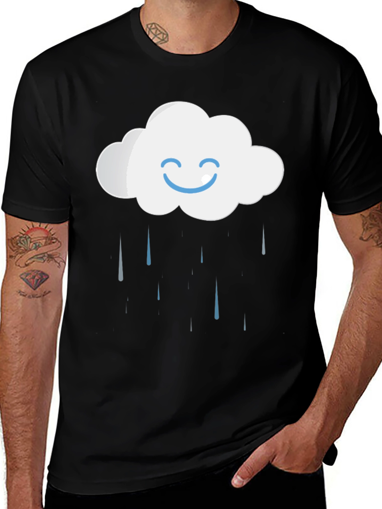 Rainy Cloud Graphic T-Shirt - Comfort Cotton Blend