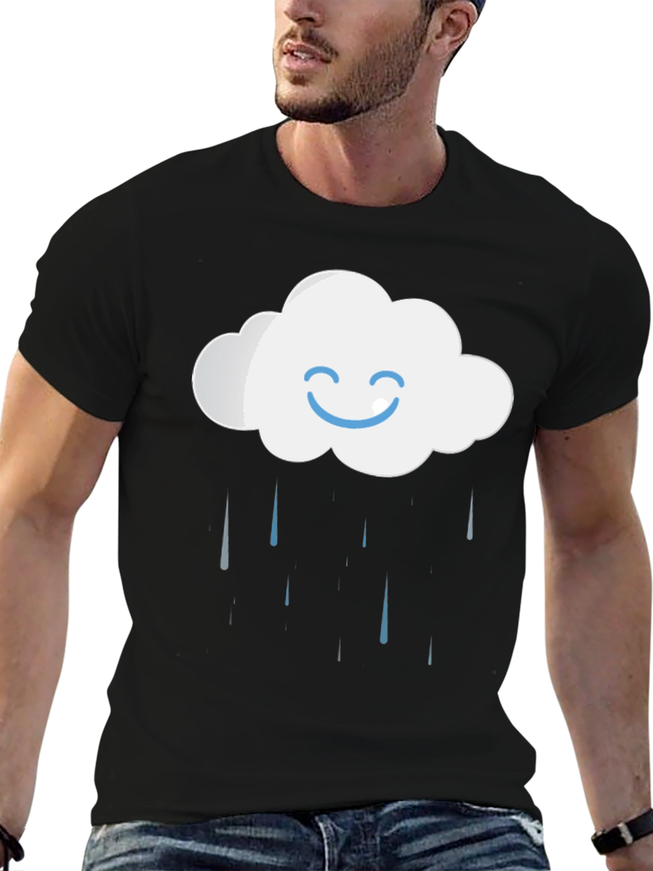Rainy Cloud Graphic T-Shirt - Comfort Cotton Blend