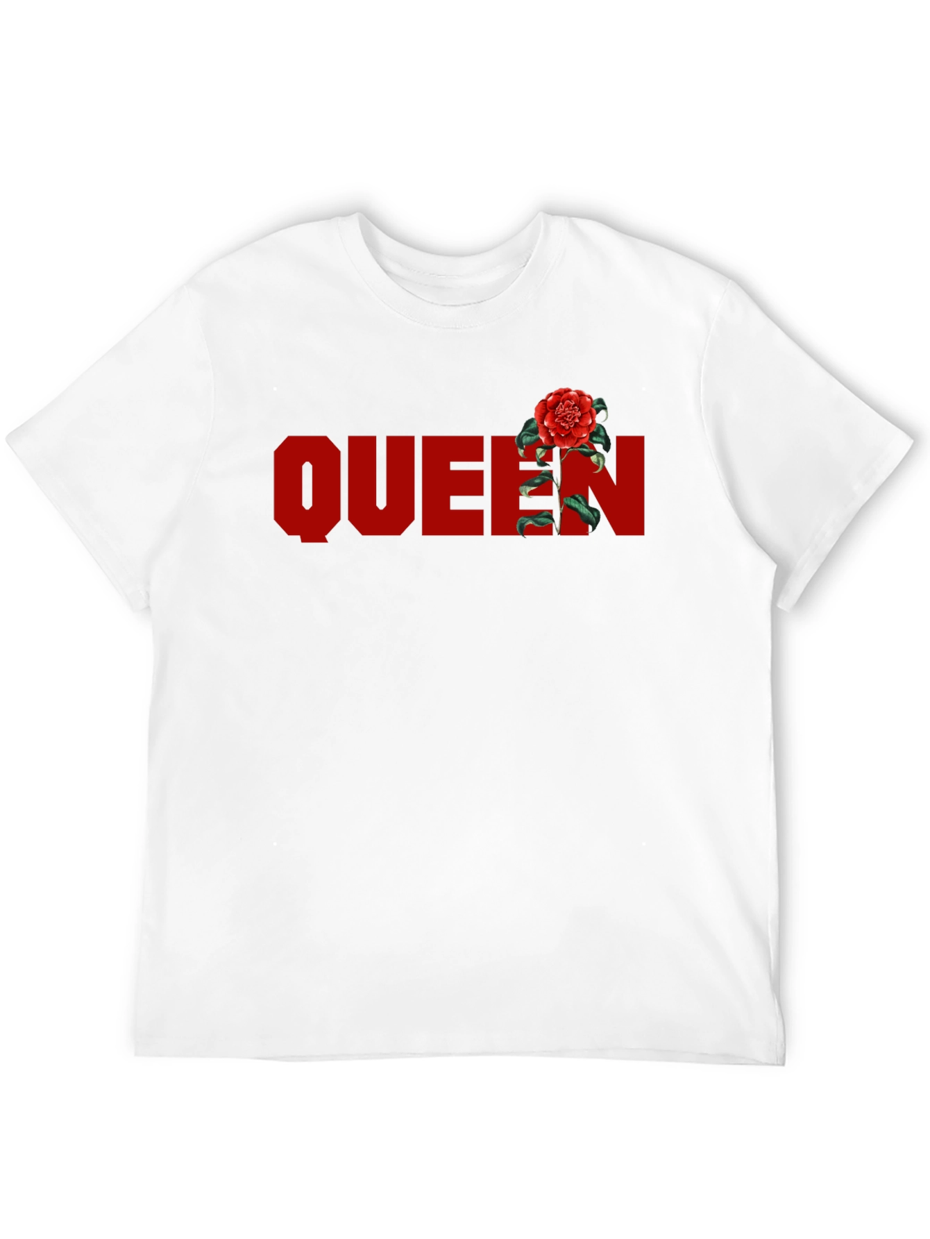 Queen Rose Graphic T-Shirt - Stylish Crew Neck Tee