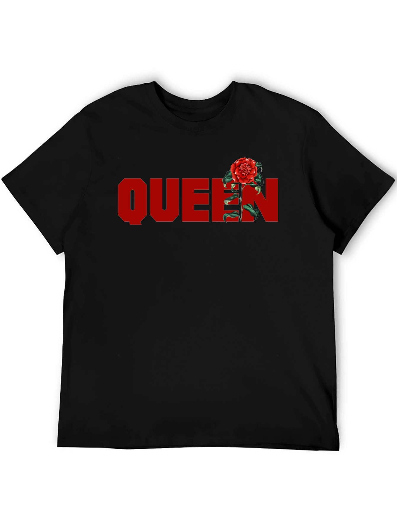 Queen Rose Graphic T-Shirt - Stylish Crew Neck Tee