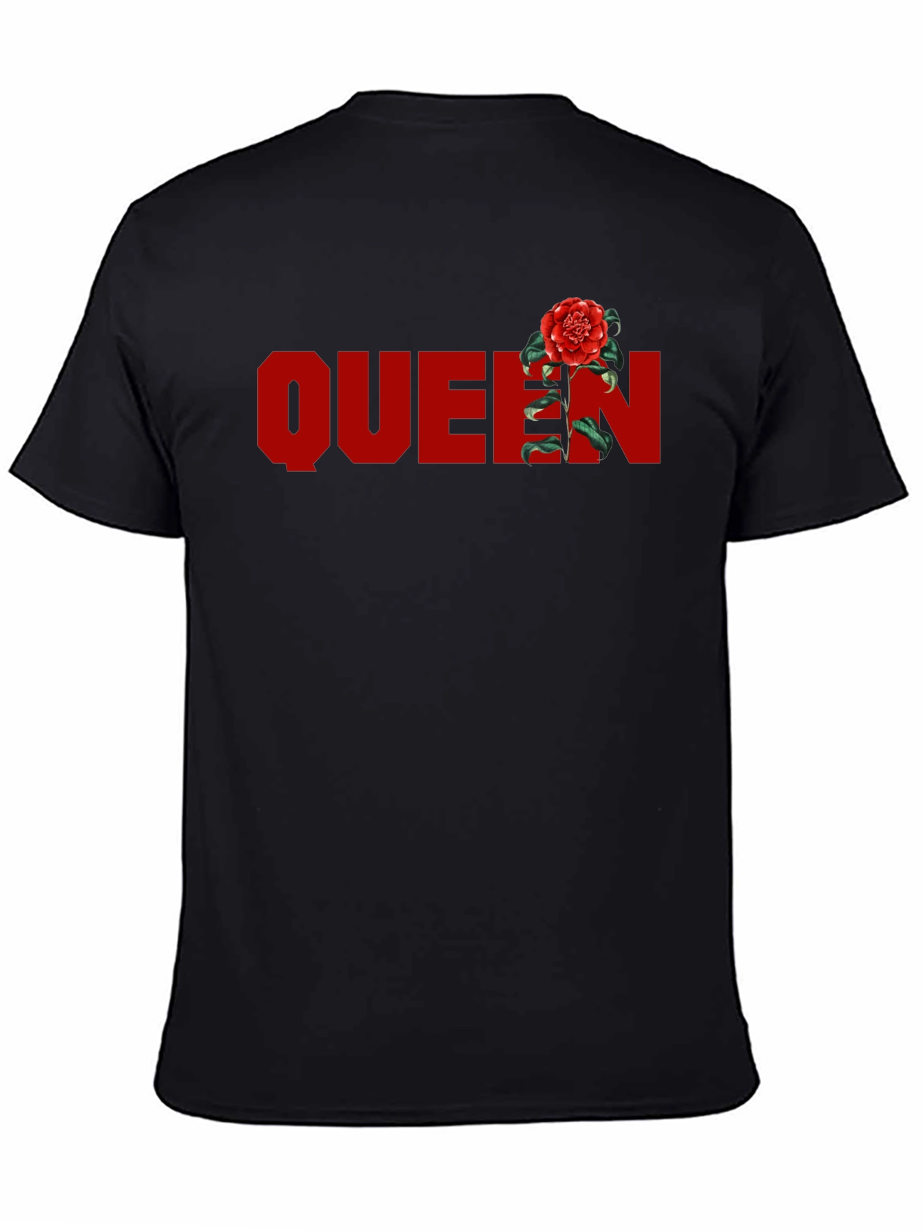 Queen Rose Graphic T-Shirt - Stylish Crew Neck Tee
