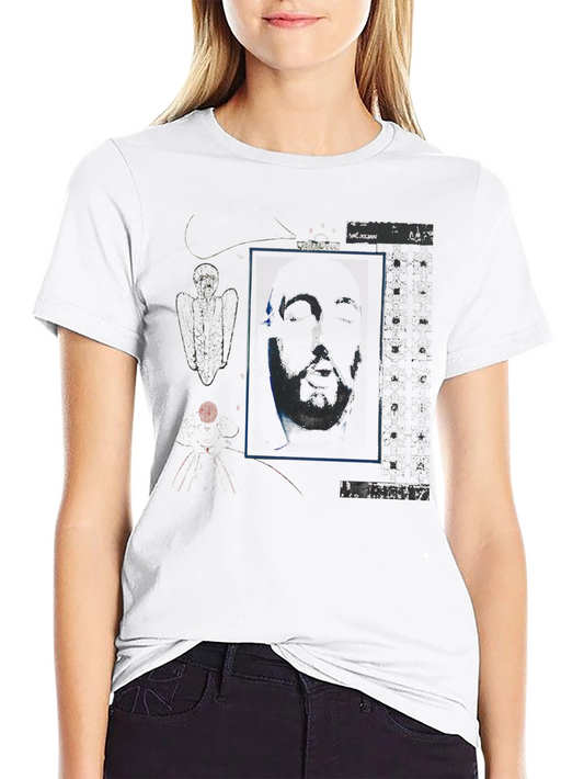 Abstract Graphic Print Black Crew Neck T-Shirt