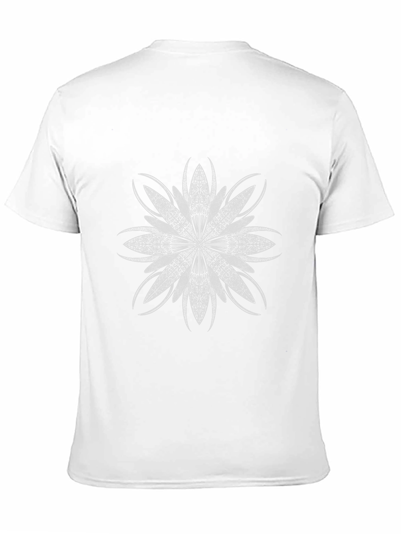 Geometric Floral Print Black T-Shirt