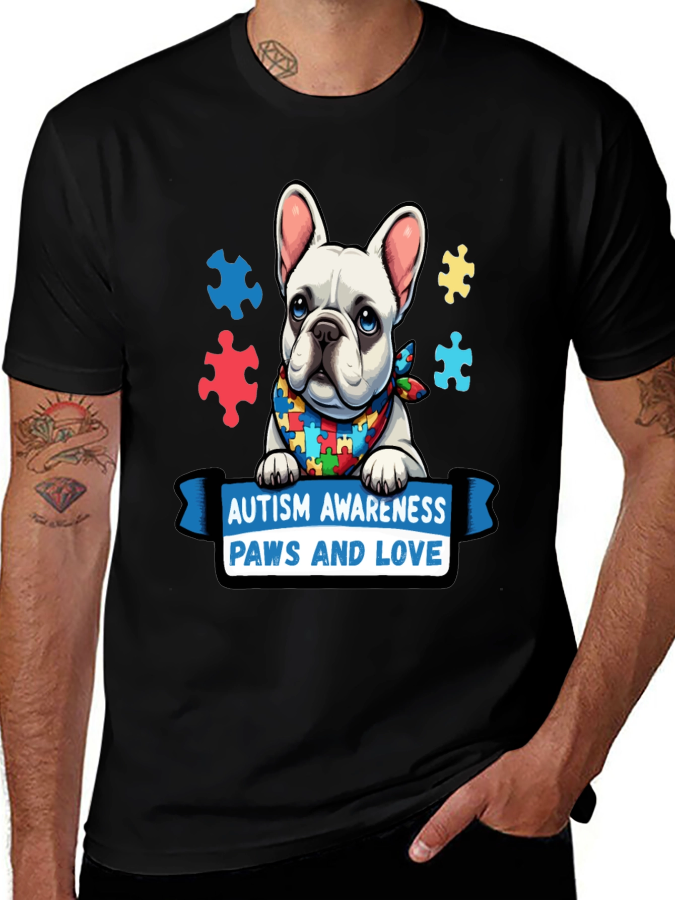 Autism Awareness Dog T-Shirt: Paws and Love