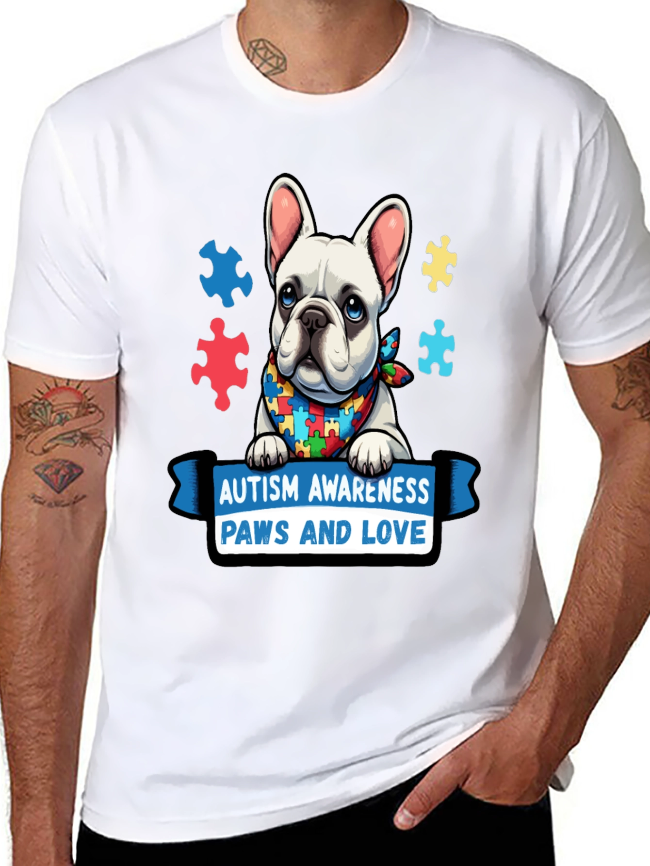 Autism Awareness Dog T-Shirt: Paws and Love