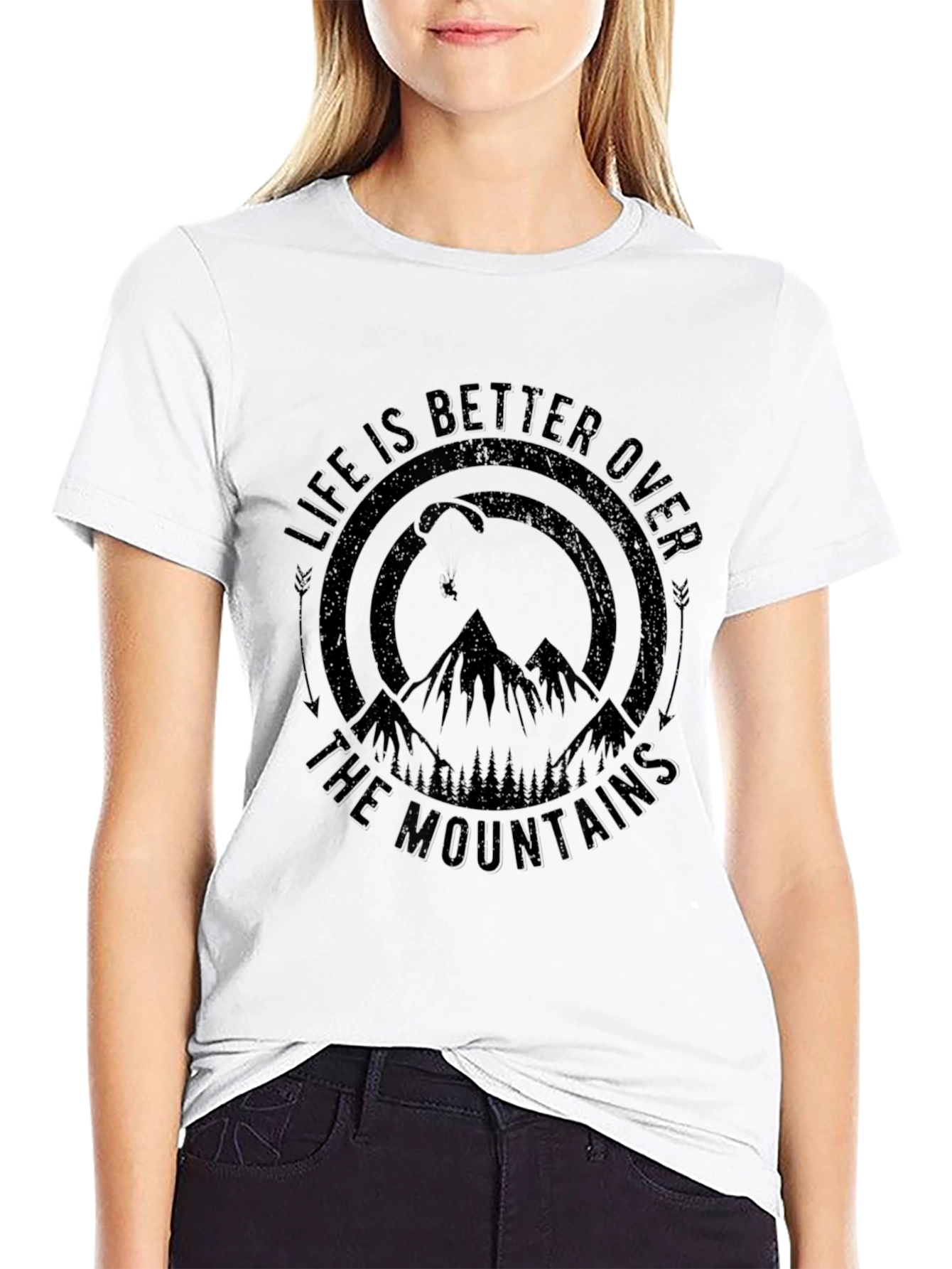Life is Better Over the Mountains Black T-Shirt