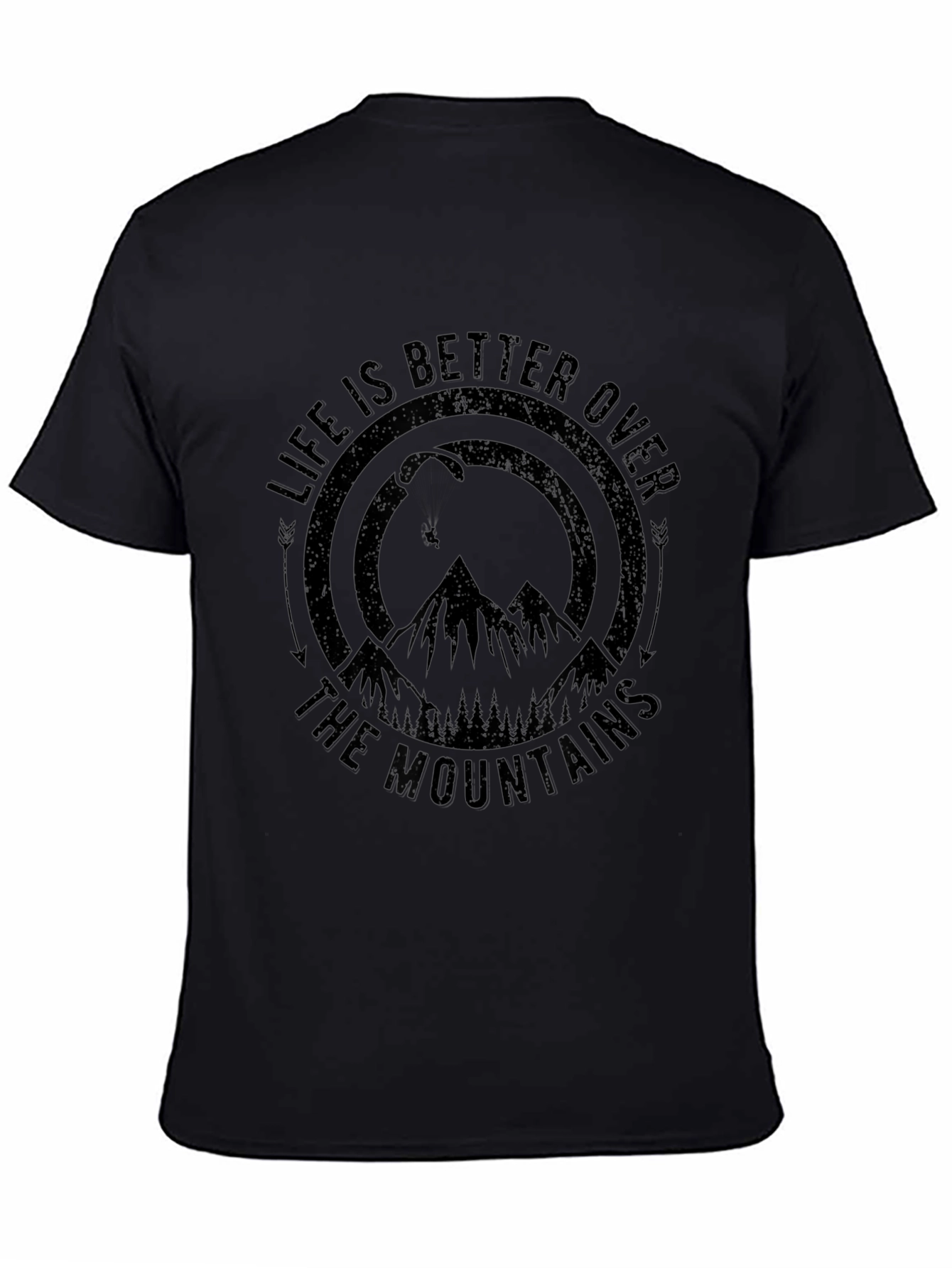 Life is Better Over the Mountains Black T-Shirt
