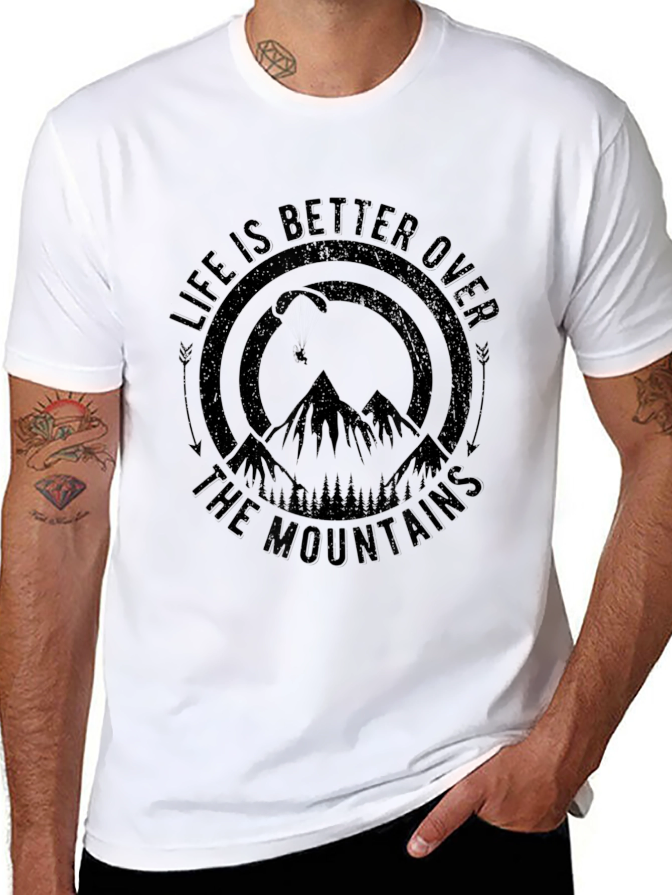 Life is Better Over the Mountains Black T-Shirt