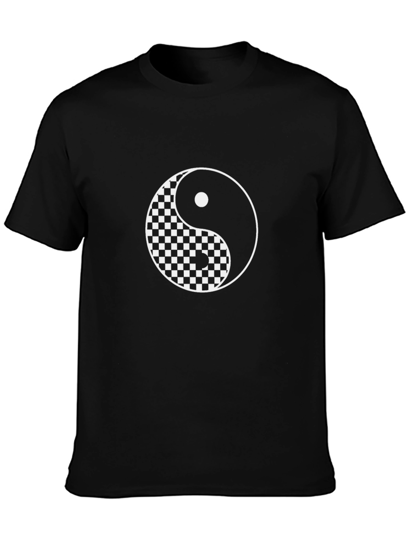 Yin Yang Checkerboard Graphic Tee