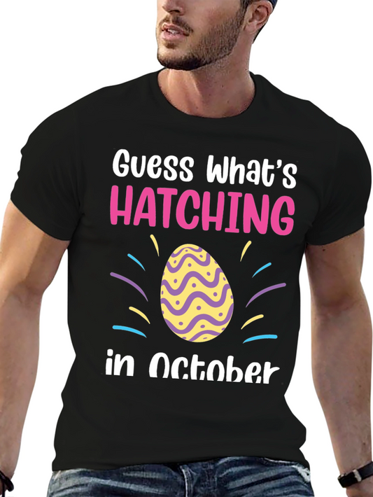 October Hatching T-Shirt - Baby Announcement Tee