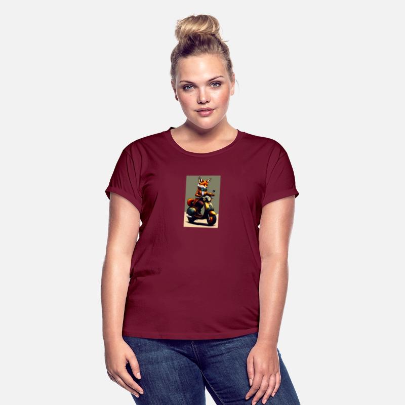 The fox riding scooter logo design