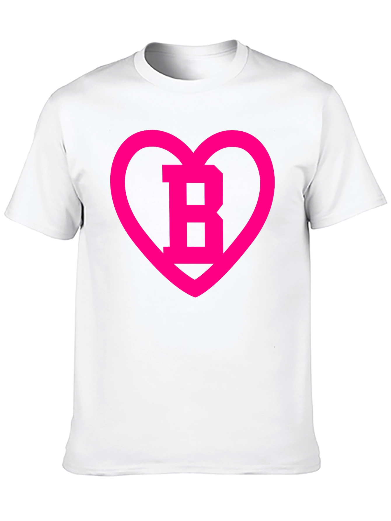 Black T-Shirt with Pink Heart B Design