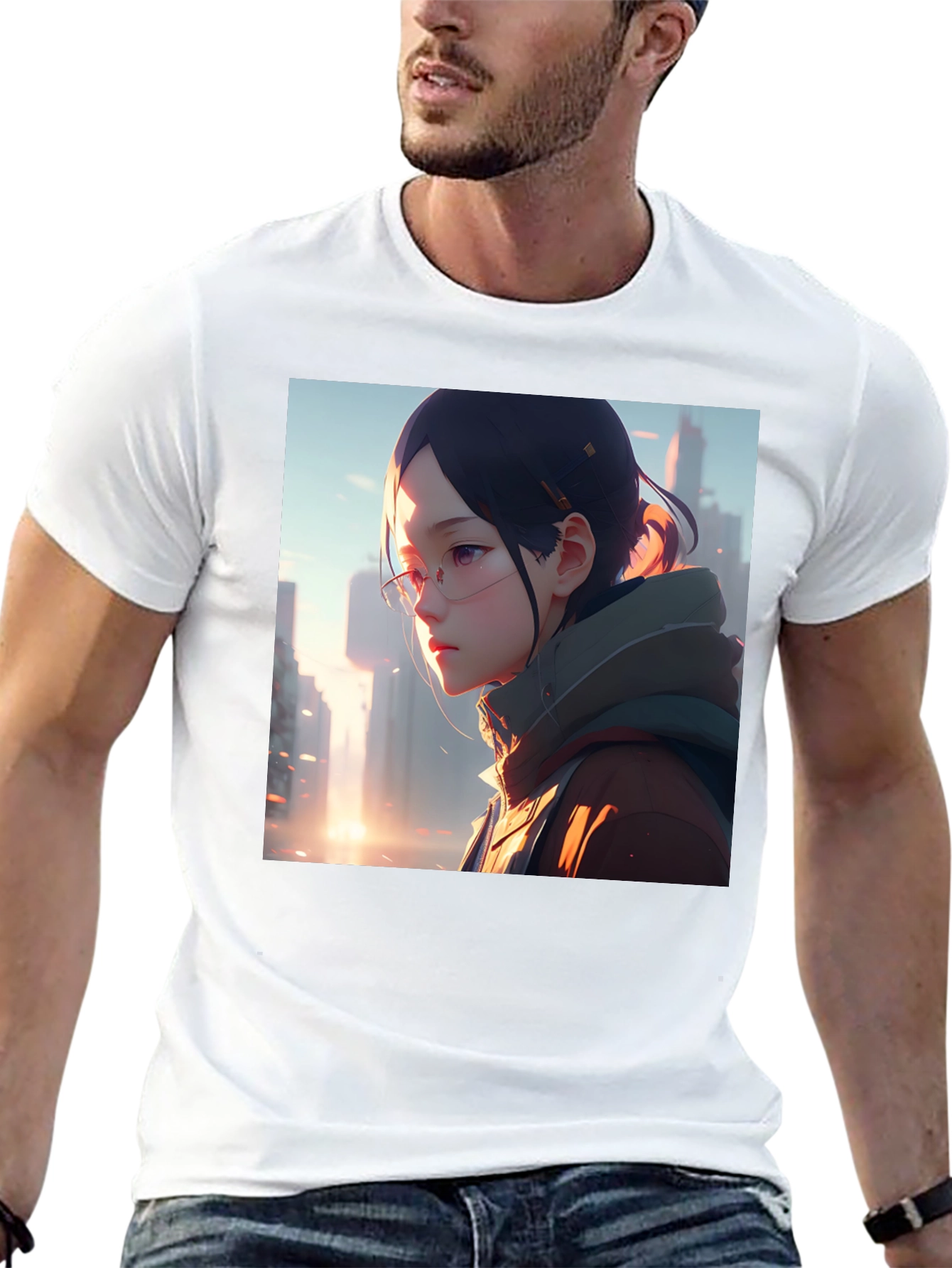 Anime Girl Black T-Shirt
