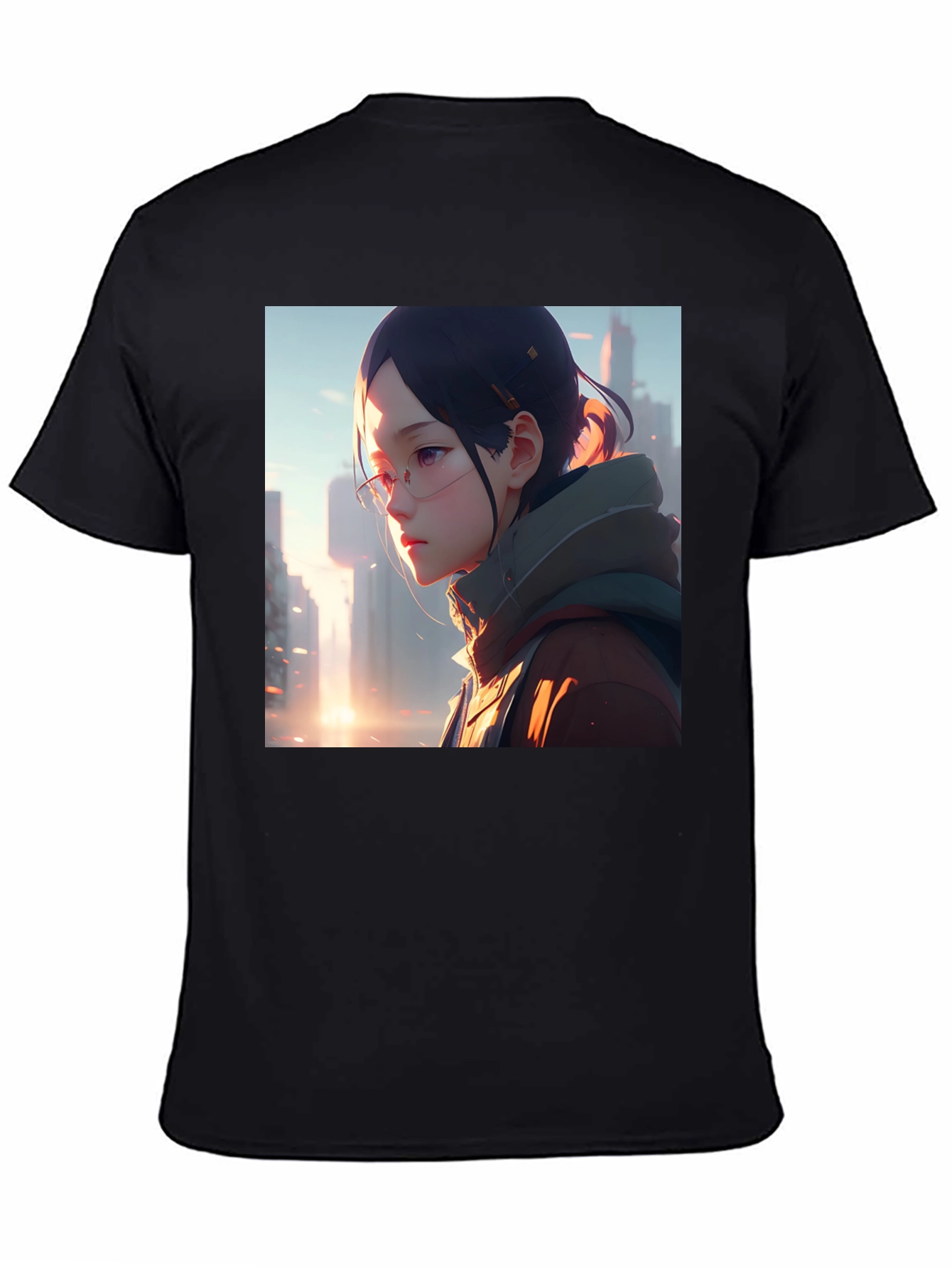 Anime Girl Black T-Shirt