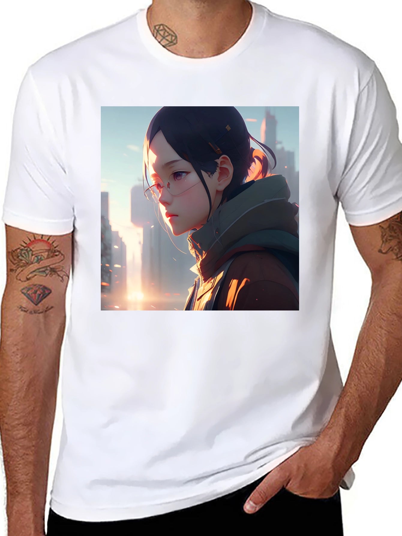 Anime Girl Black T-Shirt