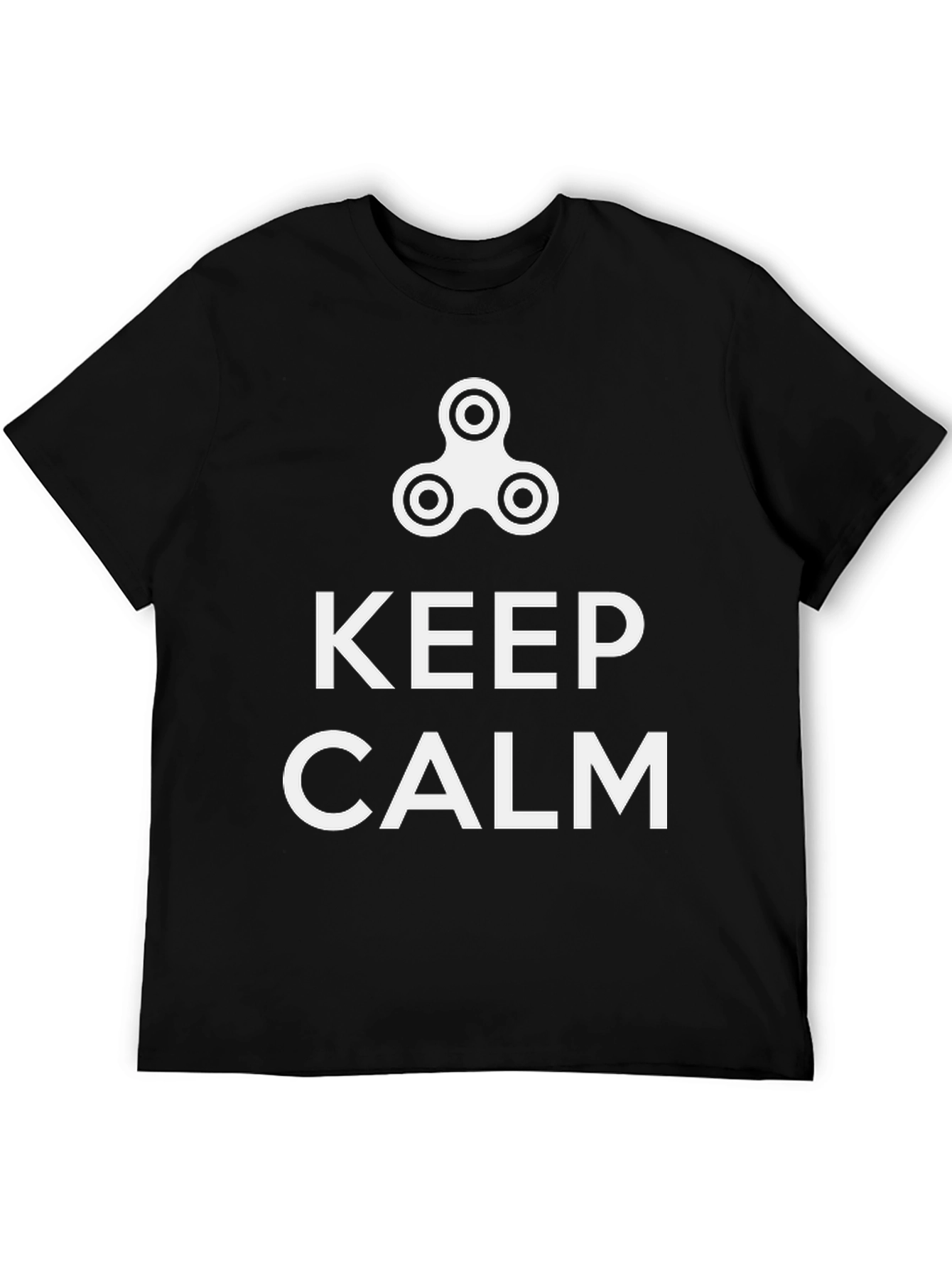 Keep Calm Fidget Spinner Graphic Tee - Black