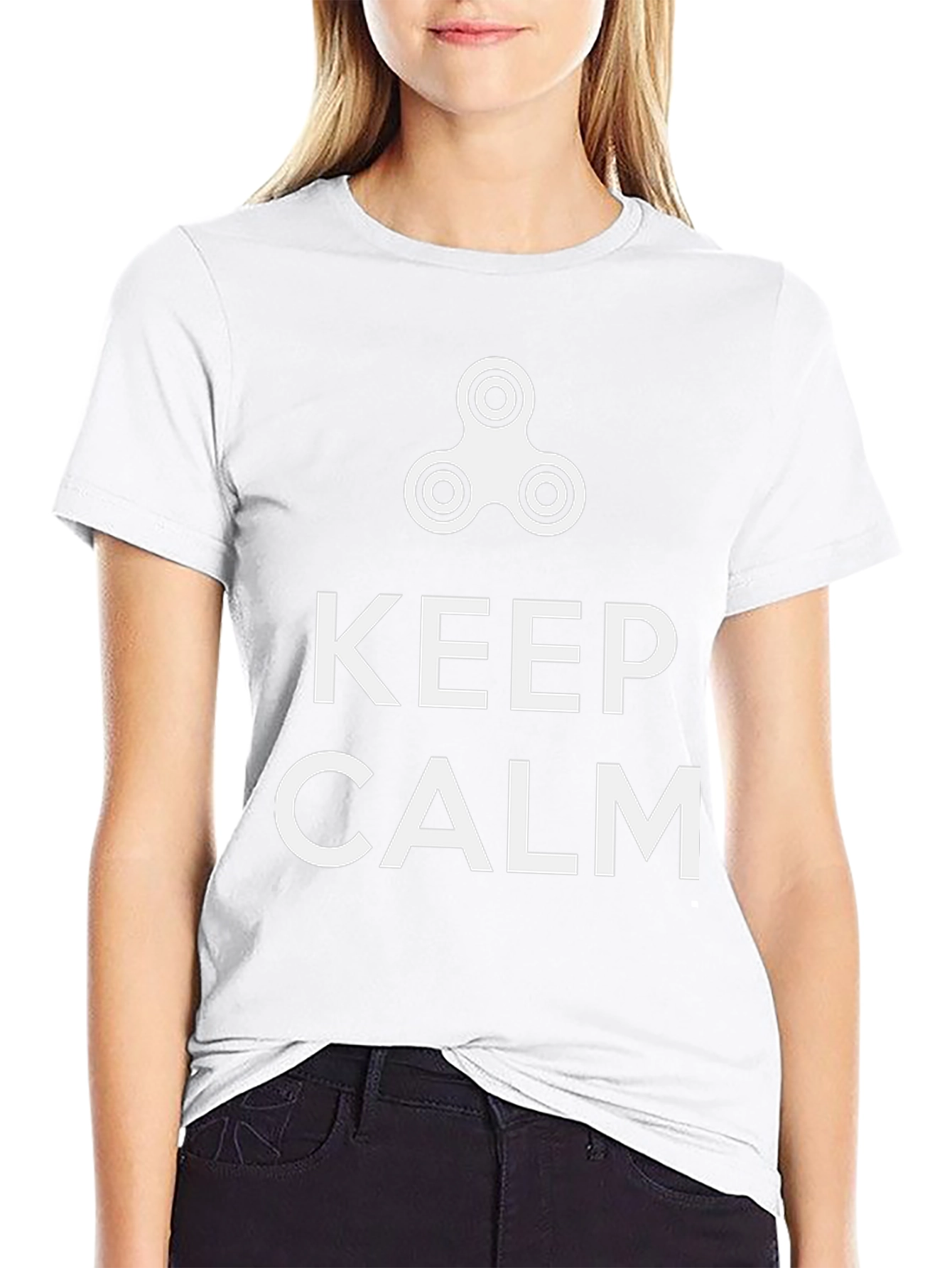 Keep Calm Fidget Spinner Graphic Tee - Black