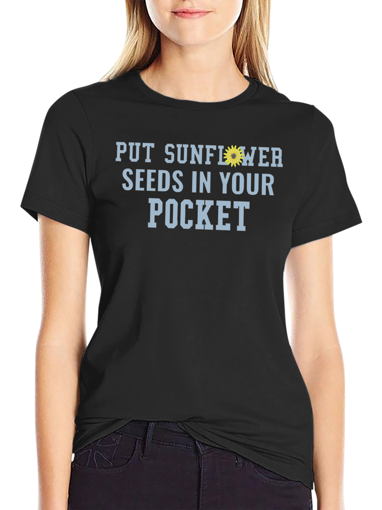 Sunflower Seeds Pocket T-Shirt - Black