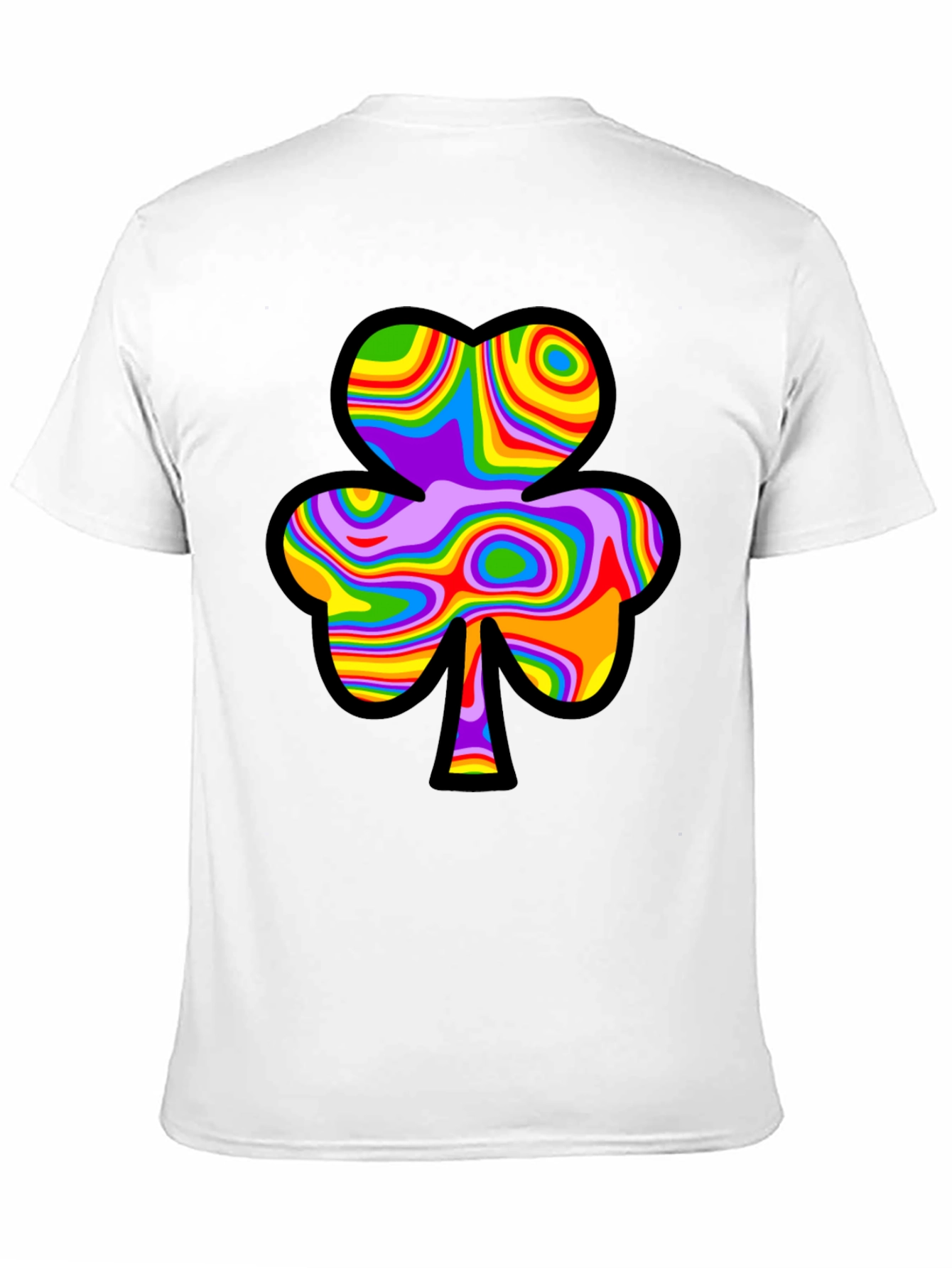 Psychedelic Shamrock Black Tee