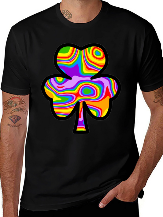 Psychedelic Shamrock Black Tee