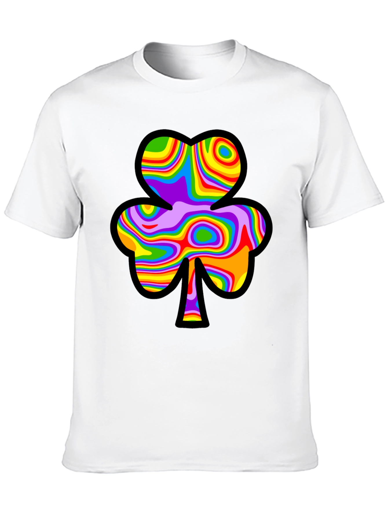 Psychedelic Shamrock Black Tee