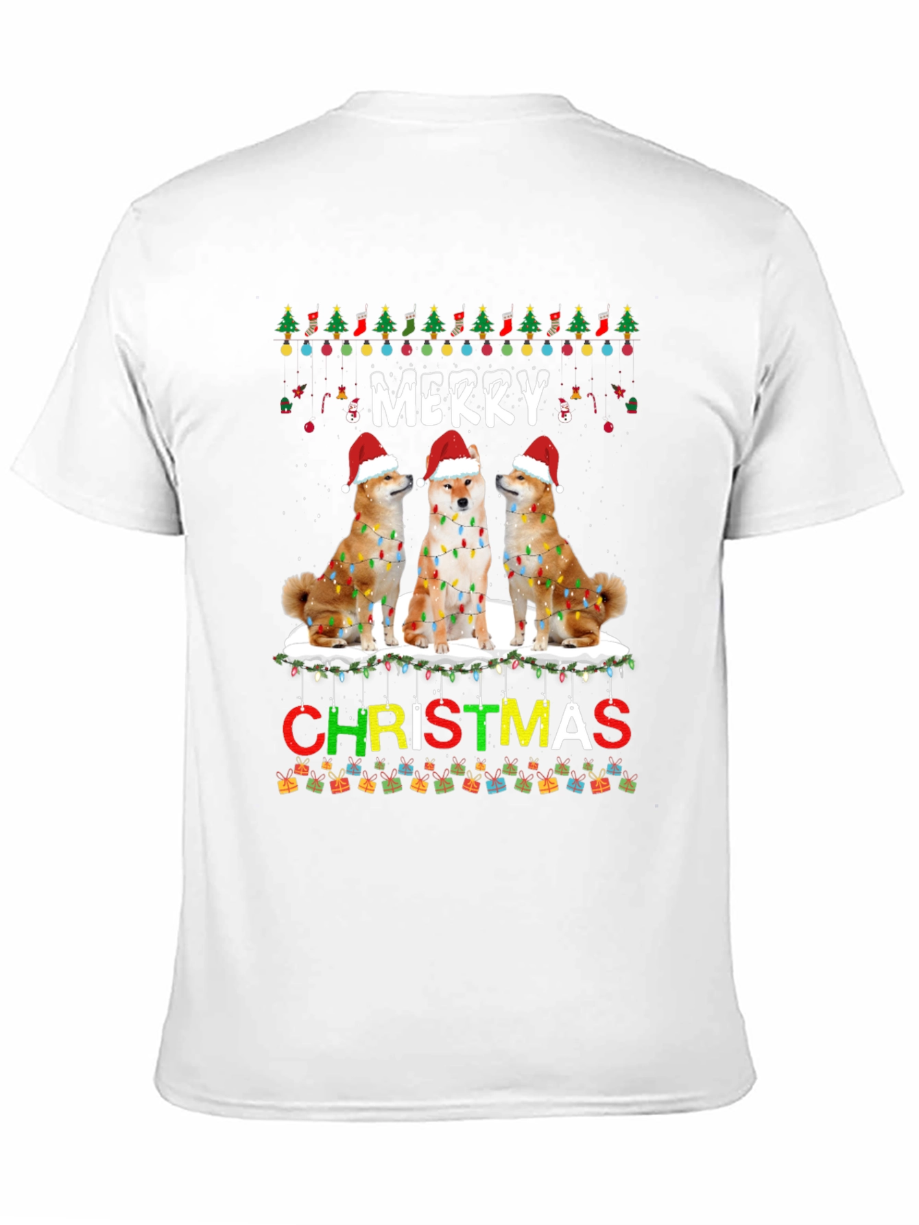 Festive Shiba Inu Merry Christmas T-Shirt