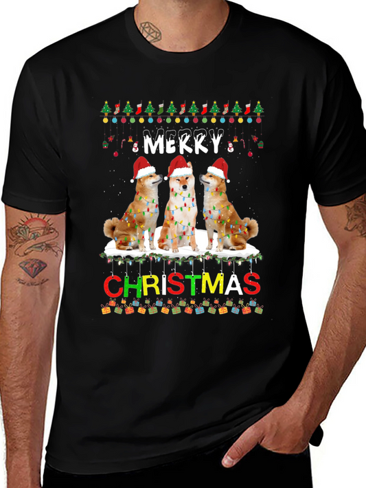 Festive Shiba Inu Merry Christmas T-Shirt