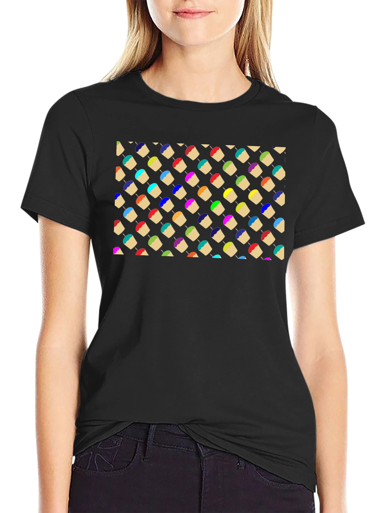 Colorful Cupcake Patterned T-Shirt