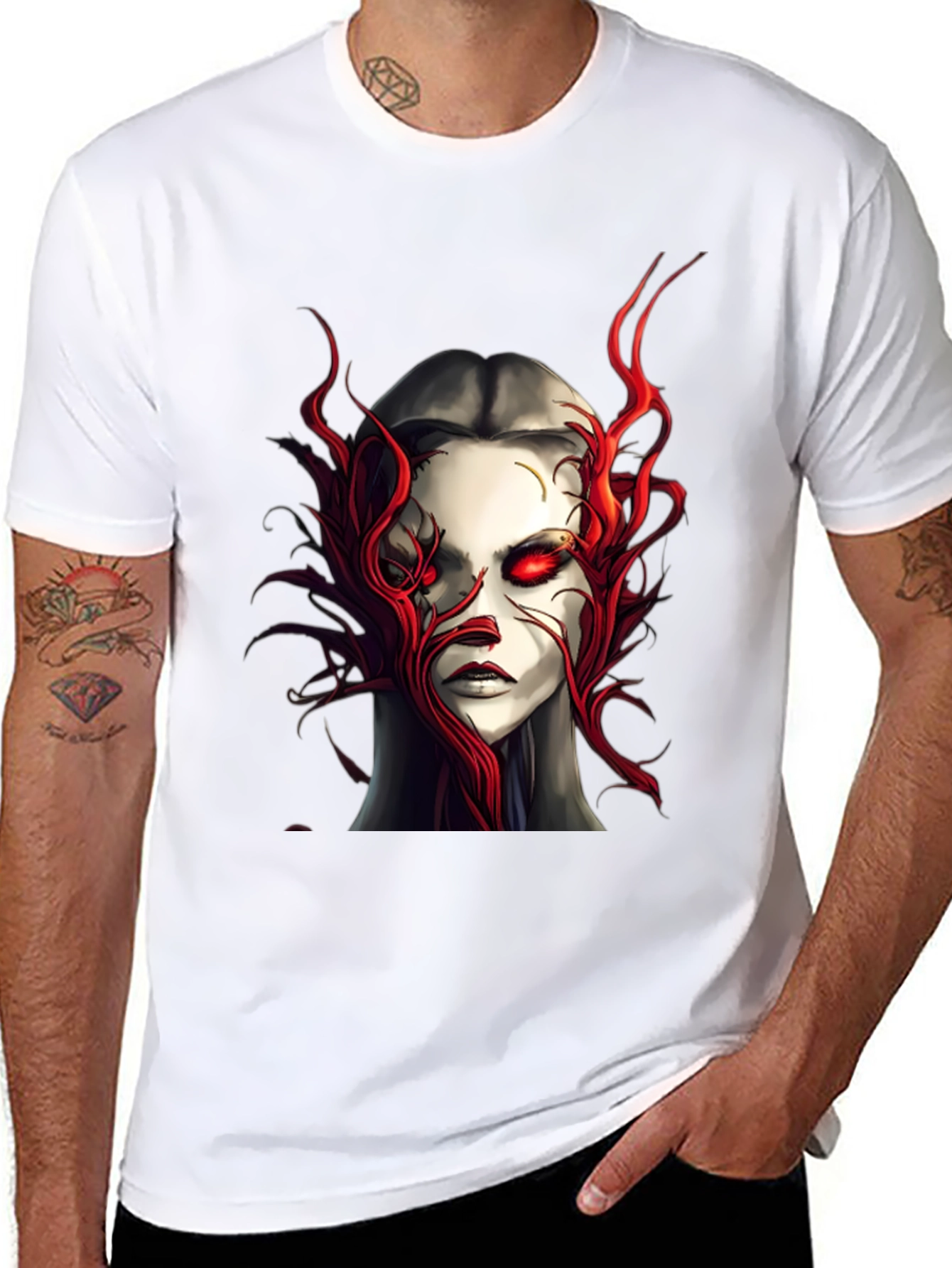 Crimson Horror Graphic Tee - Dark Fantasy