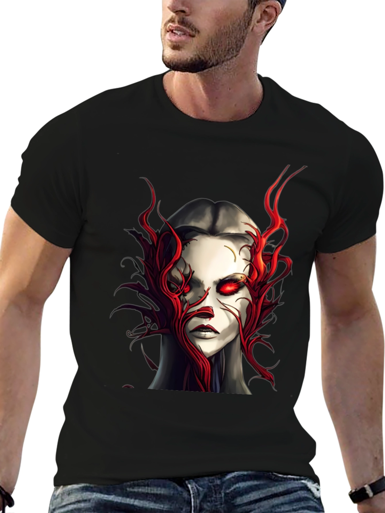 Crimson Horror Graphic Tee - Dark Fantasy