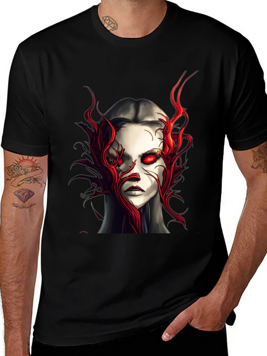 Crimson Horror Graphic Tee - Dark Fantasy