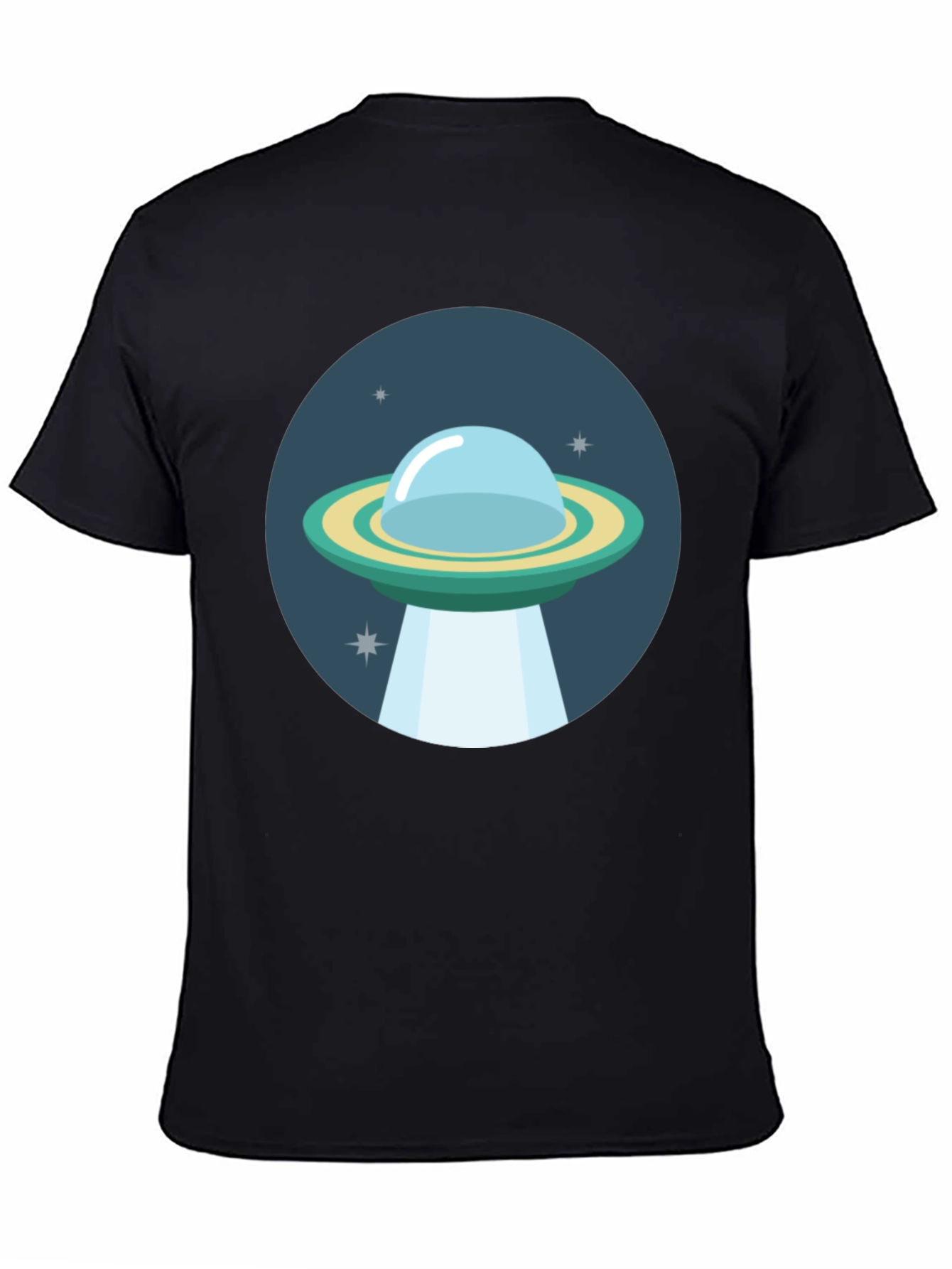UFO Graphic T-Shirt - Black Cotton Blend