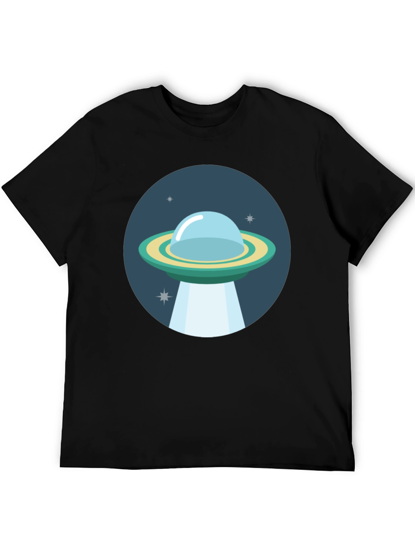 UFO Graphic T-Shirt - Black Cotton Blend