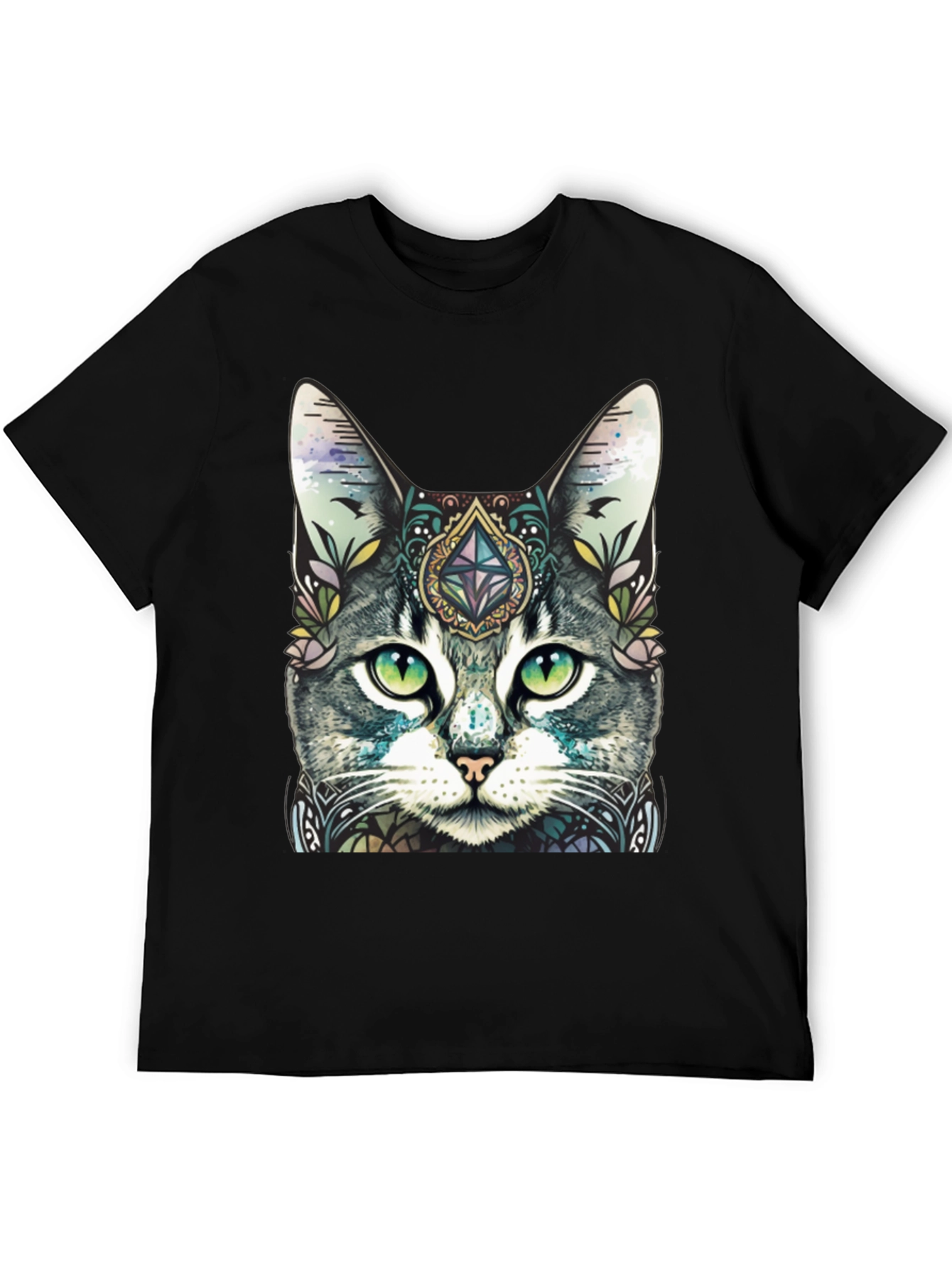 Mystic Cat Graphic Tee - Unique Artistic Design