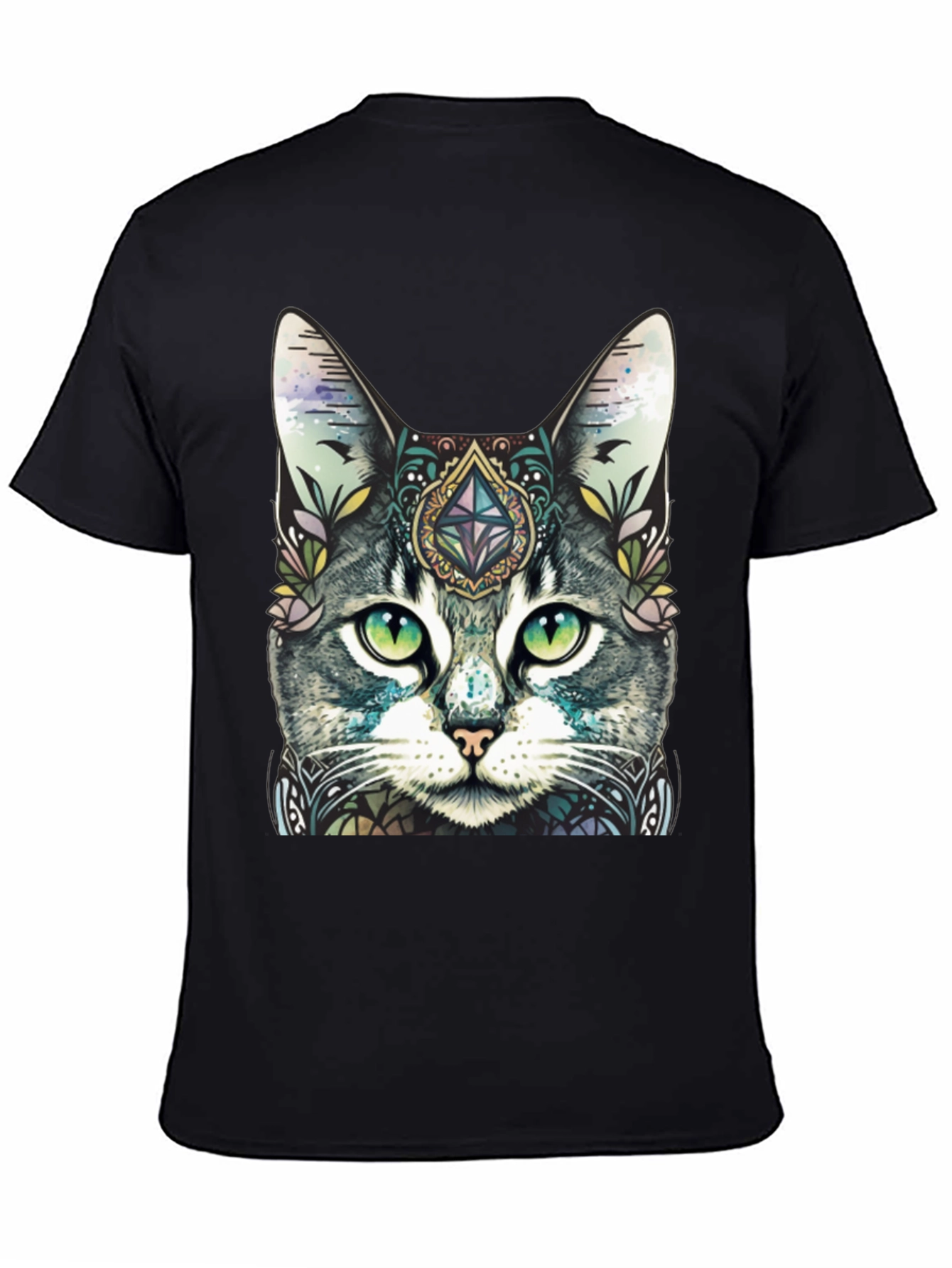 Mystic Cat Graphic Tee - Unique Artistic Design