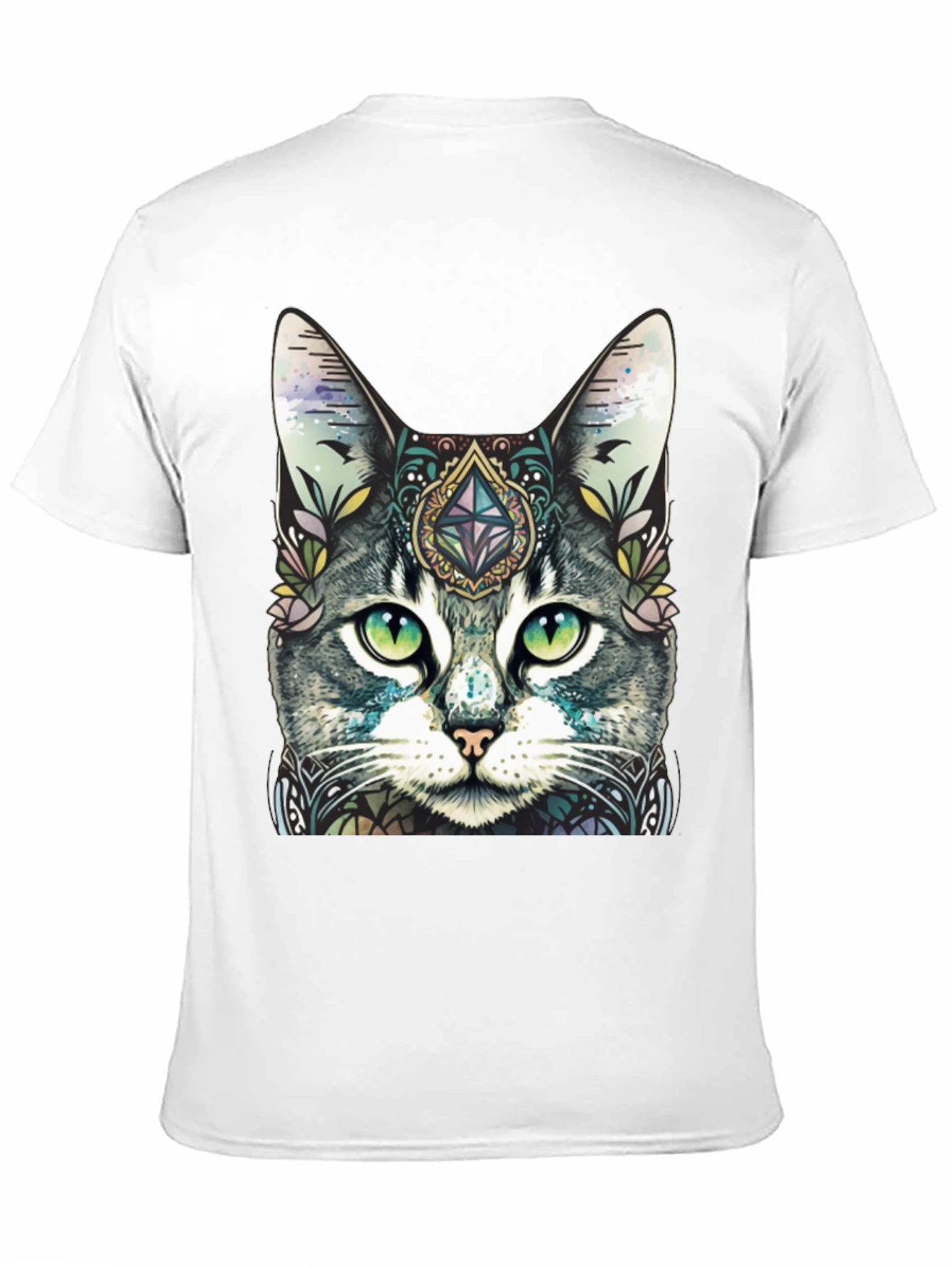 Mystic Cat Graphic Tee - Unique Artistic Design