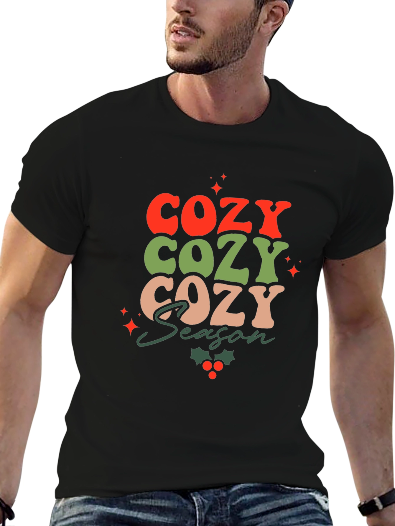 Cozy Season Graphic Tee - Black