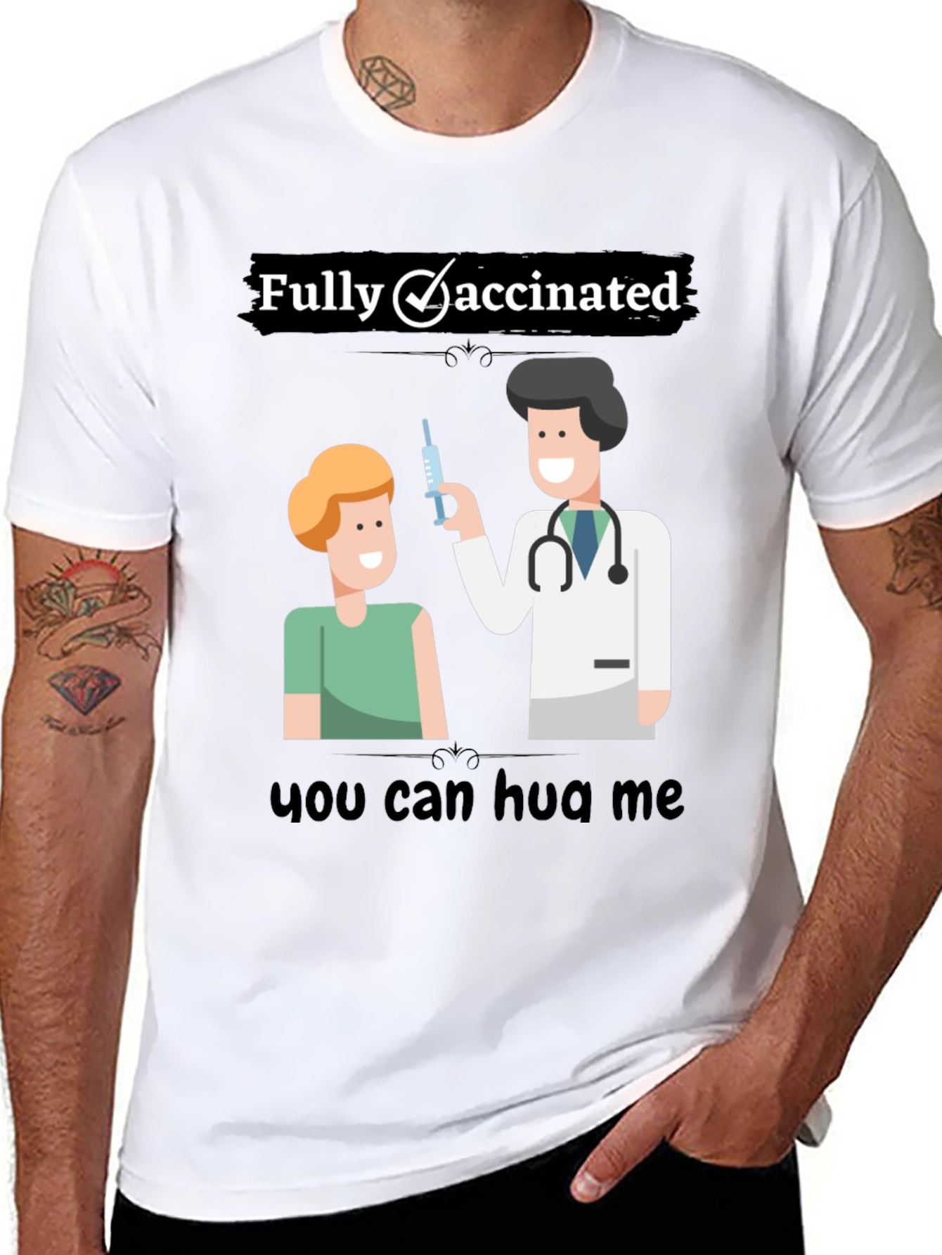 Fully Vaccinated Graphic T-Shirt - Hug Me!