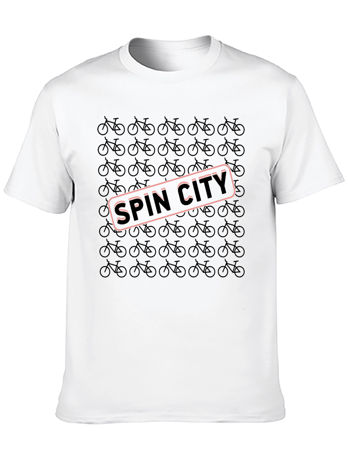 Spin City Bike Pattern T-Shirt