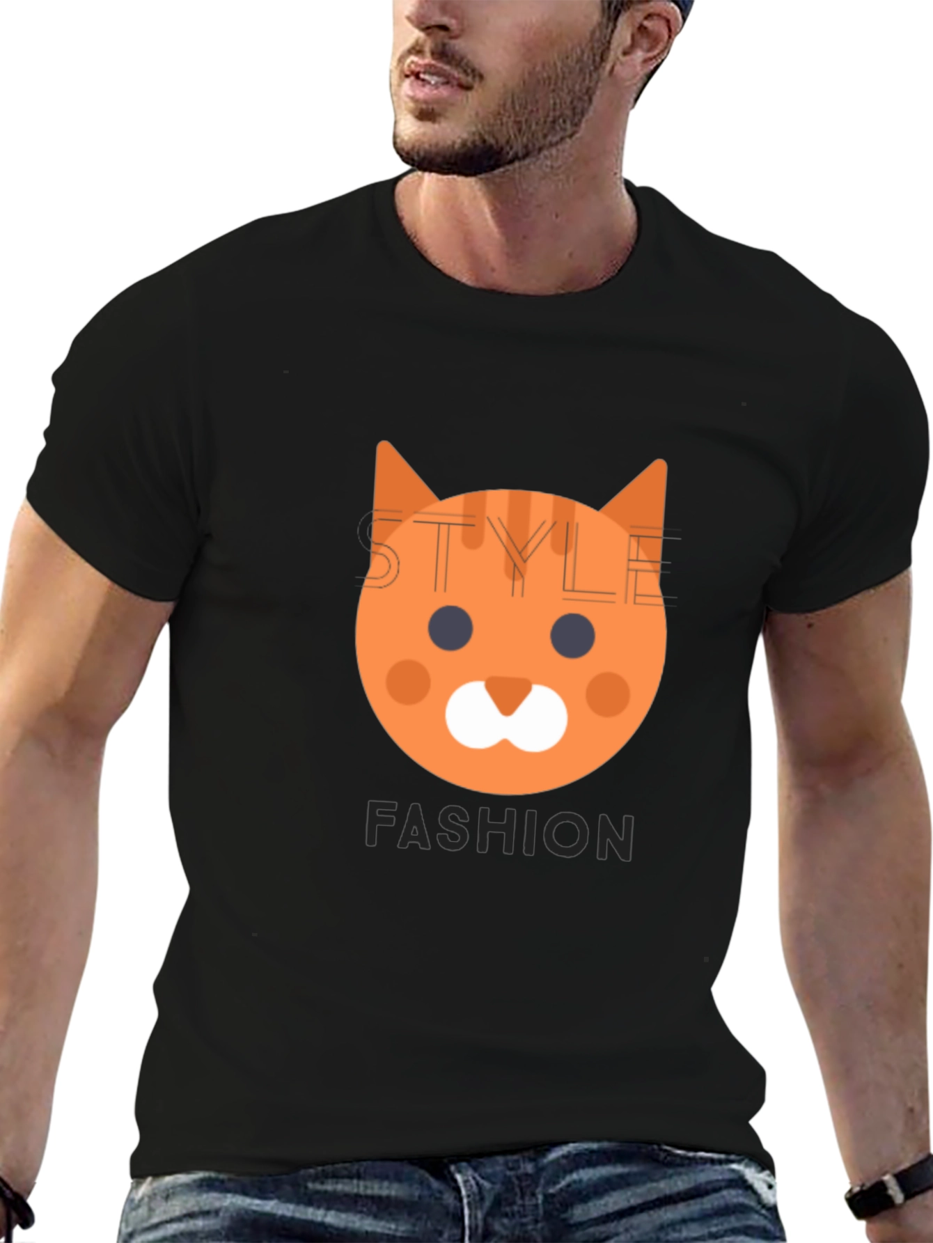 Fun Cat Face Graphic Tee - Style & Fashion