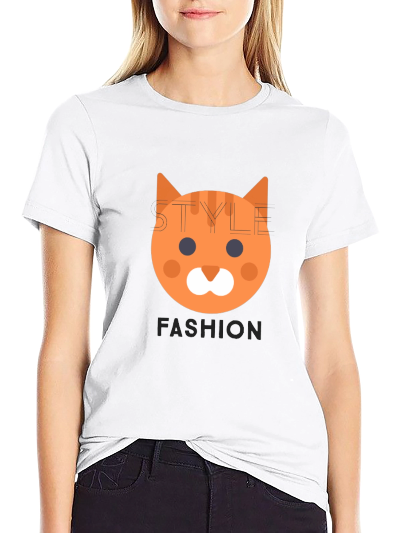 Fun Cat Face Graphic Tee - Style & Fashion