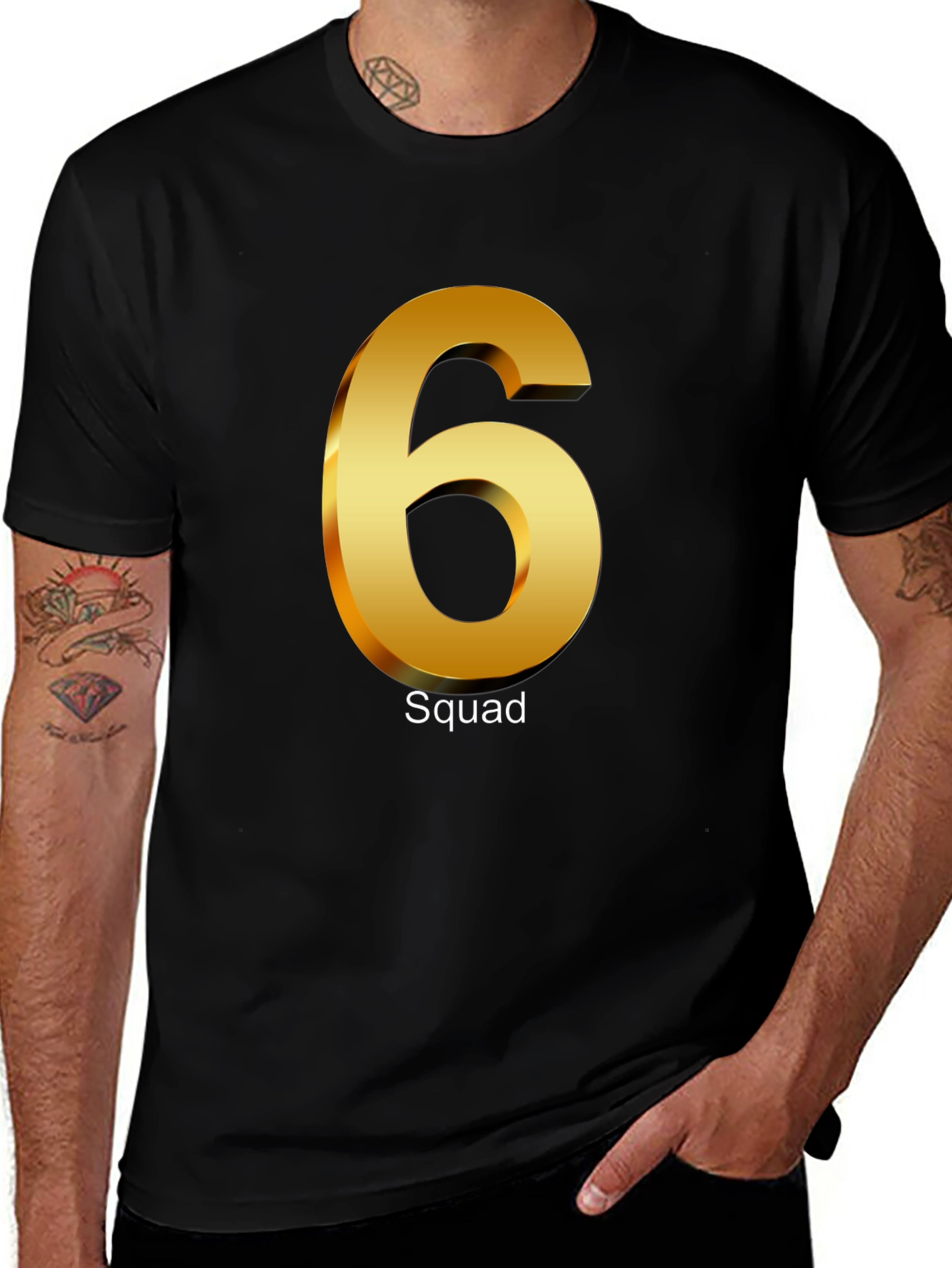 Squad 6 T-Shirt - Black Cotton Tee