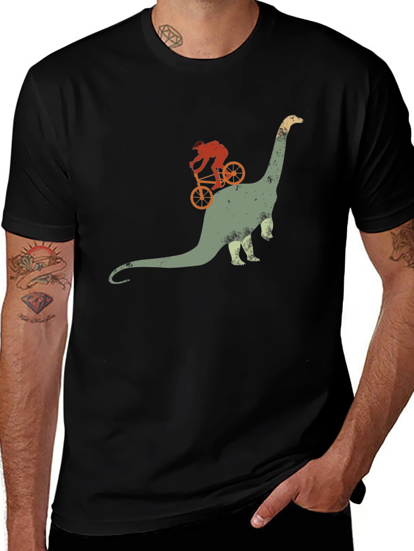 Dino Rider Tee - Biking Dinosaur Graphic T-Shirt