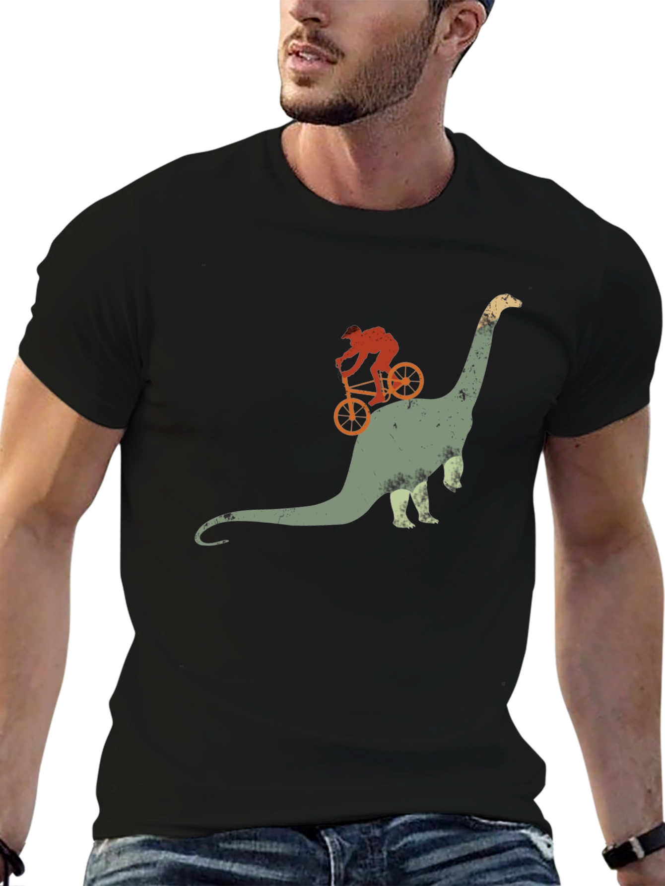Dino Rider Tee - Biking Dinosaur Graphic T-Shirt