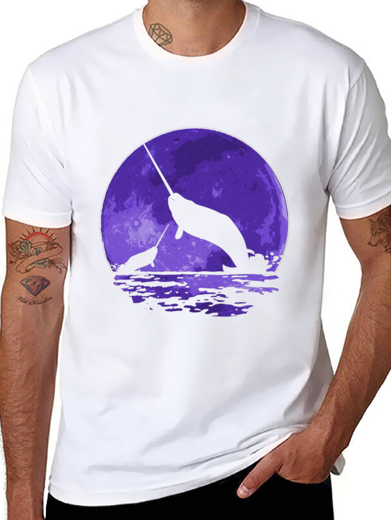 Narwhal Moon Graphic T-Shirt