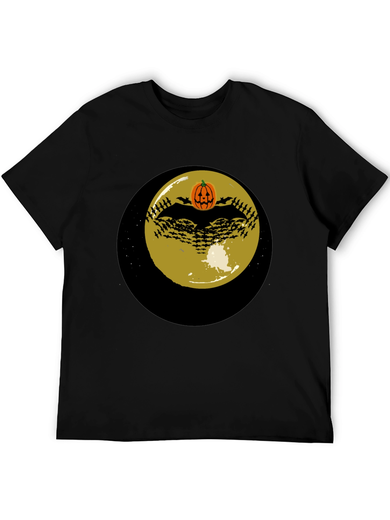 Halloween Bat & Pumpkin Moon T-Shirt