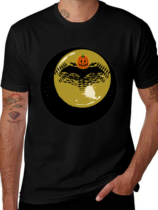 Halloween Bat & Pumpkin Moon T-Shirt