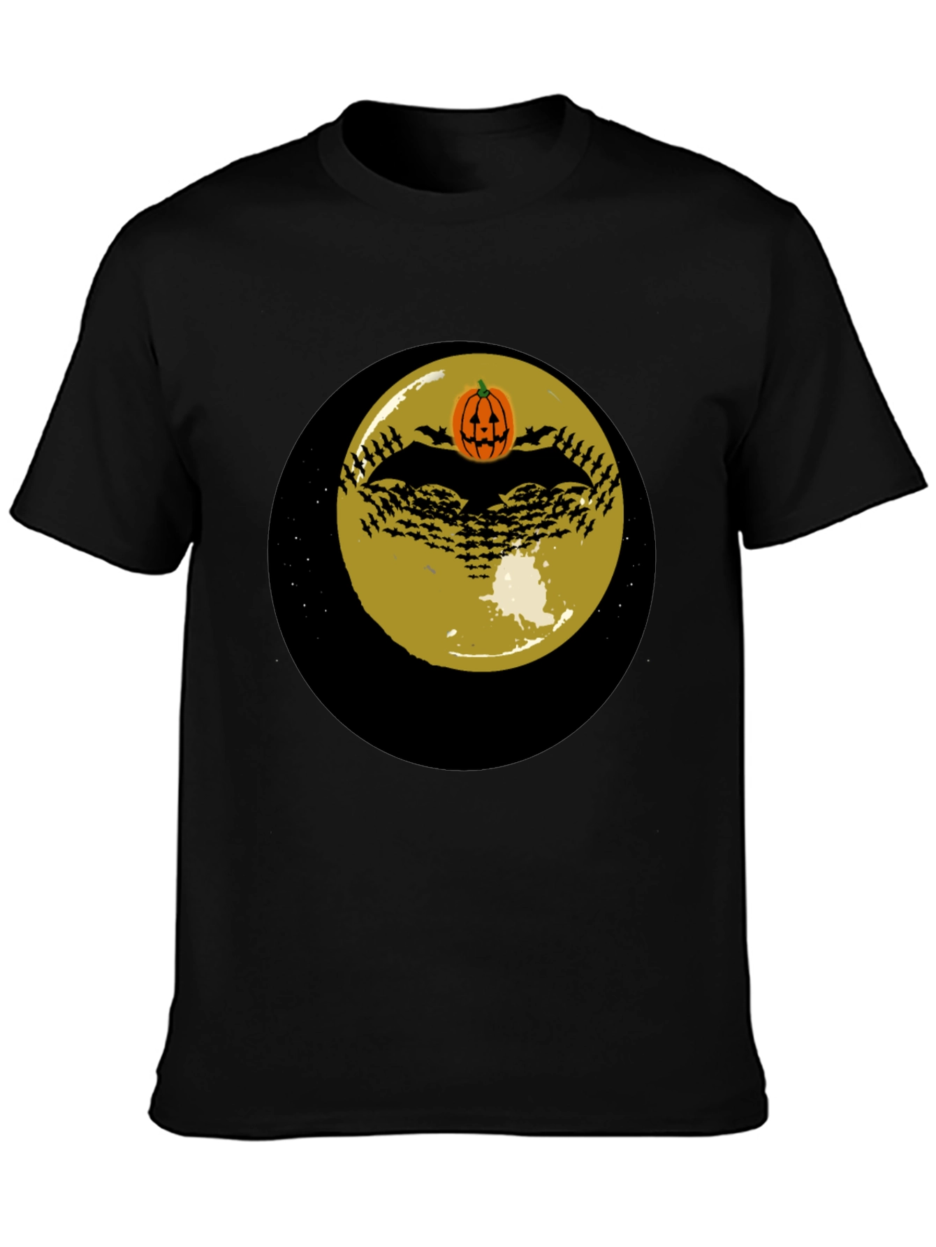 Halloween Bat & Pumpkin Moon T-Shirt