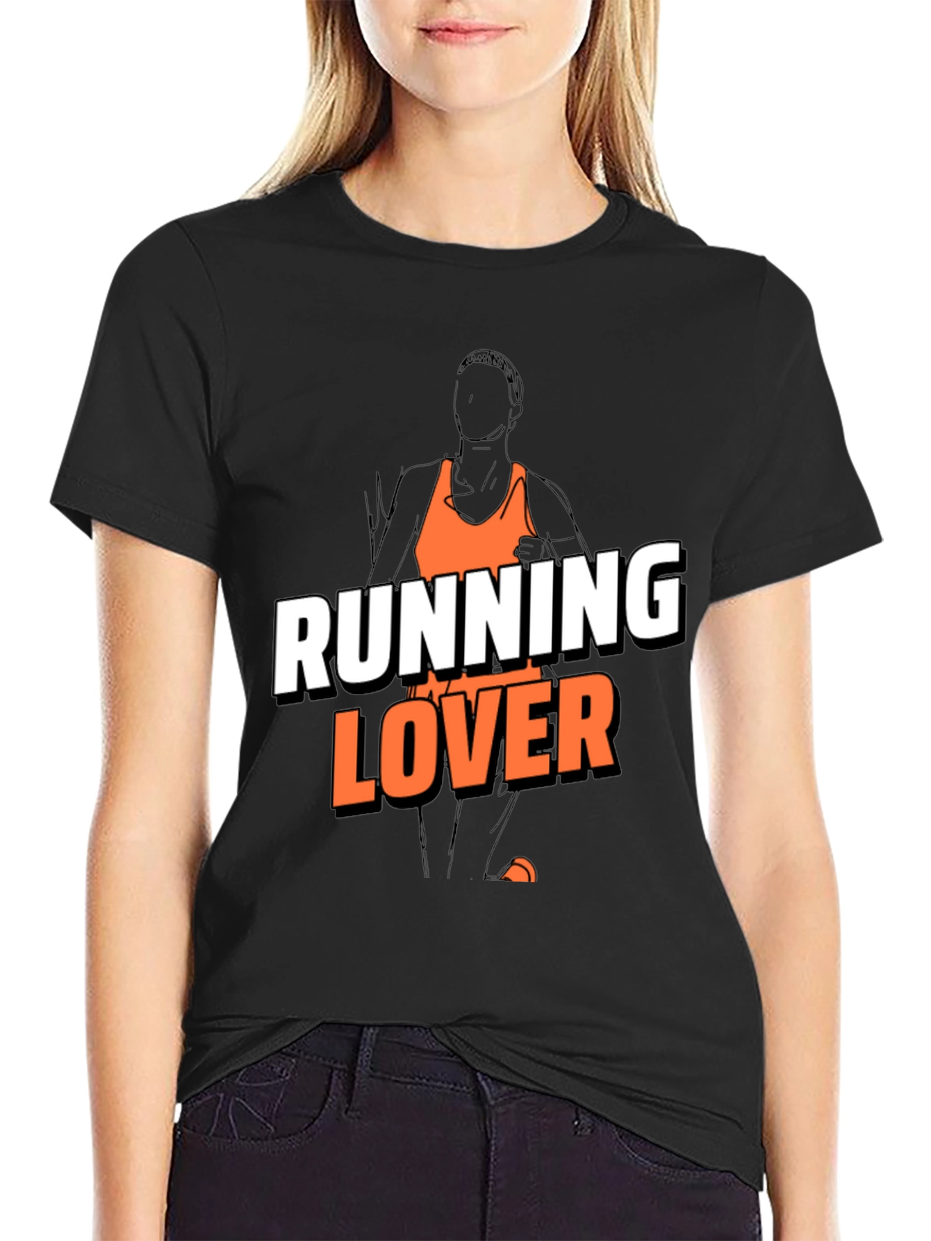 Running Lover Graphic T-Shirt - Black